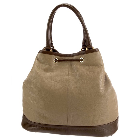 ***SOLD*** NWT Tory Burch Brown/Taupe Pebbled Leather Handbag - Picture 3 of 10